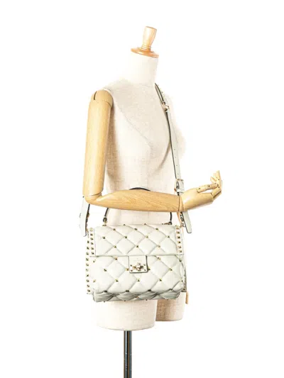 Pre-owned Valentino Garavani 2018-2024 Medium Nappa Candystud Top Handle Satchel