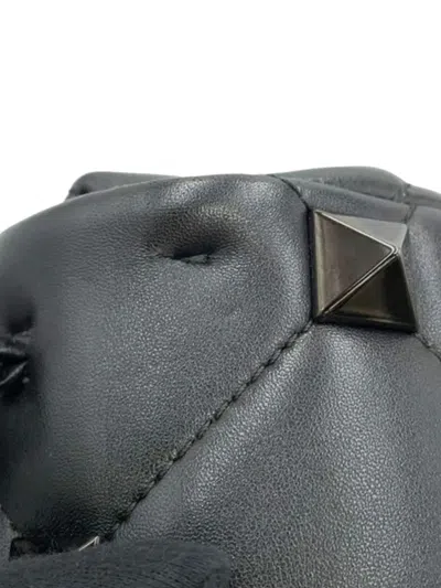 Pre-owned Valentino Garavani 2018-2025 Medium Nappa Monochrome Roman Stud Satchel