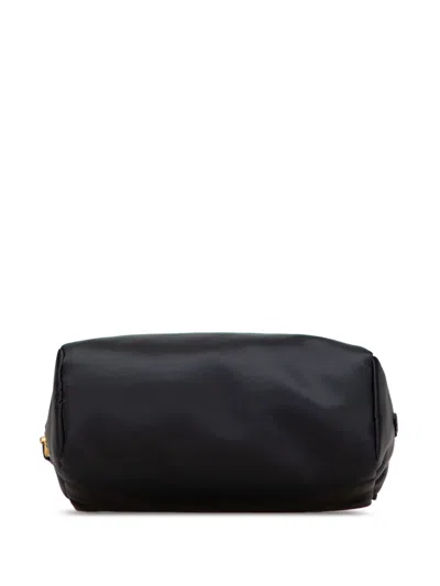 Pre-owned Valentino Garavani 2018-2025 Vlogo Nylon Pouch In Black