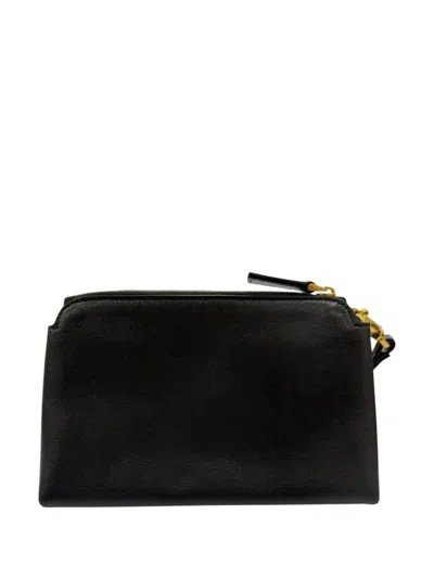 Pre-owned Valentino Garavani 2018-2026 Calfskin Vlogo Cosmetic Pouch In Black