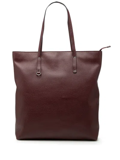 Pre-owned Valentino Garavani 2018-2026 Leather Tote Bag In Red