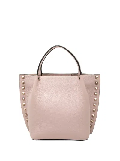 Pre-owned Valentino Garavani 2018-2026 Small Leather Rockstud Satchel In Pink