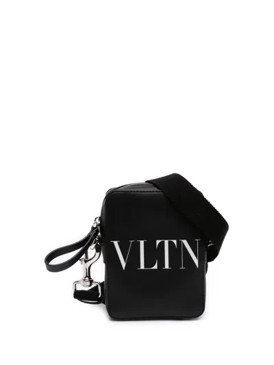 Pre-owned Valentino Garavani 2018-2026 Small Leather Vltn Crossbody Bag In Black