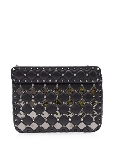 Pre-owned Valentino Garavani 2019 Medium Rockstud Spike.it Shoulder Bag In Black