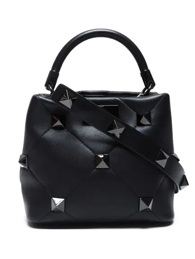 Pre-owned Valentino Garavani 2020-2024 Small Rockstud Three-way Bag In 黑色
