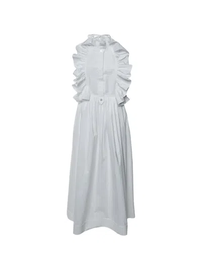 Pre-owned Valentino 2020 Leblanc Ruffled Midi Dress In White
