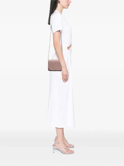 Pre-owned Valentino Garavani 2020-2026 Calfskin Vlogo Walk Chain Crossbody Bag In Brown