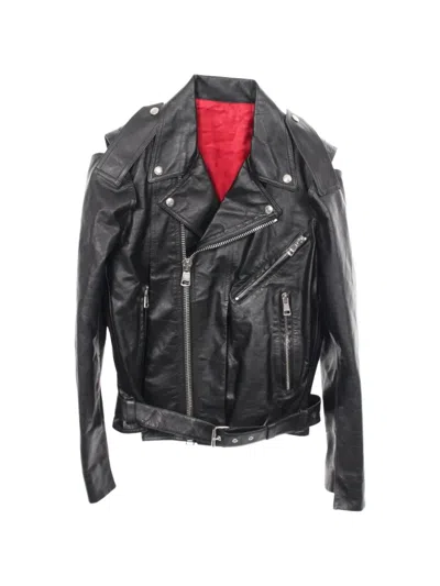 Pre-owned Valentino 2020s Open-shoulder Biker Jacket In Black