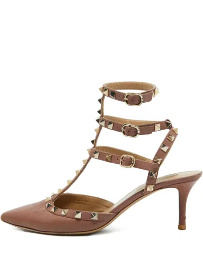 Pre-owned Valentino Garavani 2023 65mm Rockstud Pumps In Pink
