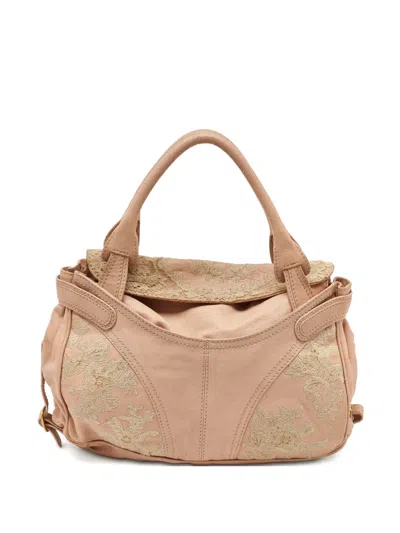 Pre-owned Valentino Garavani 2023 Lace Embroidered Leather Satchel