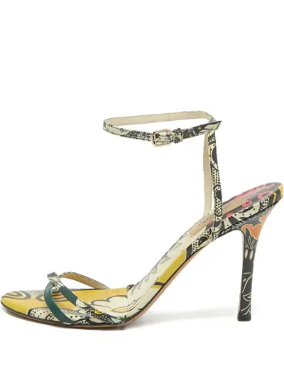 Pre-owned Valentino Garavani 2023 Printed Sandals In Green