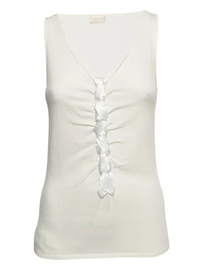 Pre-owned Valentino 2024 Braided Detail Top In White
