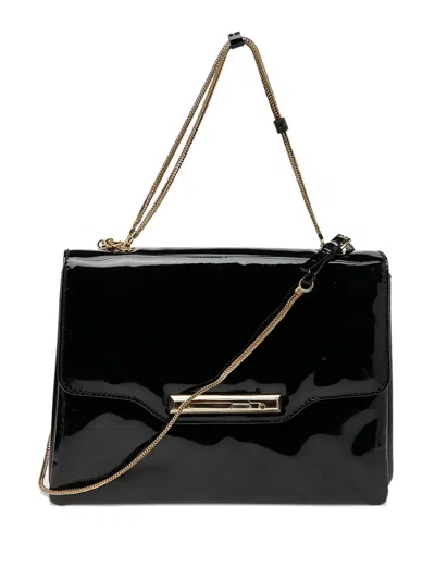 Pre-owned Valentino Garavani 2024 Patent Leather Shoulder Bag In Black