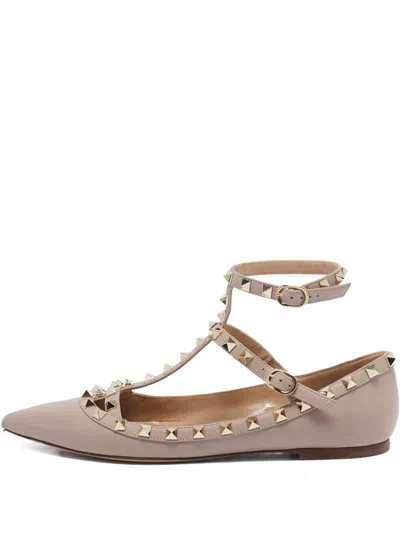 Pre-owned Valentino Garavani 2024 Rockstud Ballet Flats