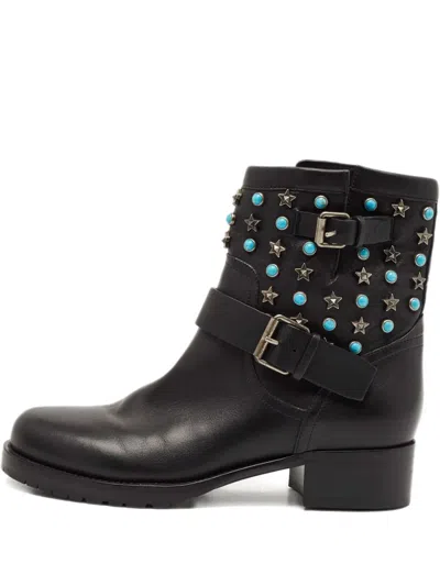 Pre-owned Valentino Garavani 2024 Rockstud Boots In Black