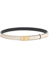 Valentino Garavani Vlogo Signature Belt In Shiny Calfskin 30 Mm Woman Ivory 095 In Neutrals