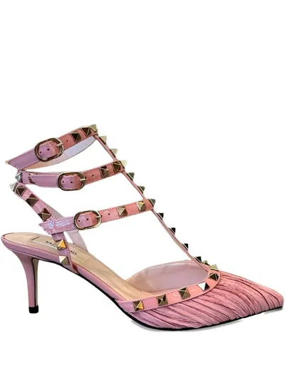 VALENTINO GARAVANI 25.5MM ROCKSTUD PLEATED PUMPS