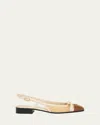 Valentino Garavani Valet Du Roi Tasseled Leather-trimmed And Raffia Slingback Ballet Flats In Brown