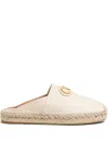 Valentino Vlogo Grainy Leather Mule Espadrille