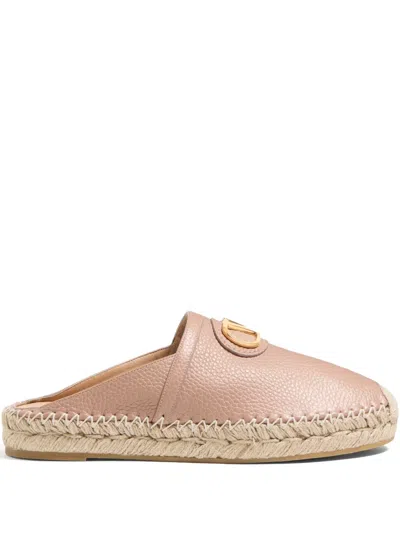 Valentino Garavani Valentino Vlogo Signature Grainy Leather Mule In Pink