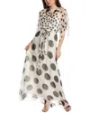 Valentino 2pc Silk Evening Gown & Sheer Overlay In Beige