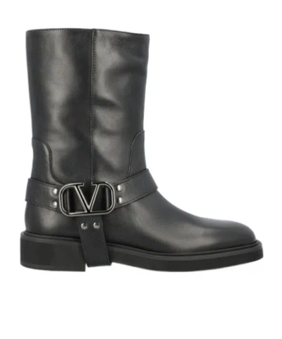 Valentino Garavani 30mm Vlogo Ankle Boots In Black