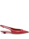 Valentino Garavani Patent Leather Slingback With Vlogo Signature Detail In Red