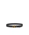 Valentino Garavani Vlogo Signature Belt In Shiny Calfskin 30 Mm Woman Black 100 In Black