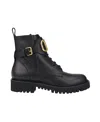 Valentino Go Logo Embellished Leather Ankle Boots In Black