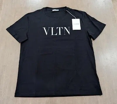 Pre-owned Valentino $395 Mens Authentic  Garavani Vltn T-shirt Black/white Medium