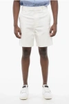 Valentino 4-pocketed Cotton Shorts With Hidden Fastening In Cream