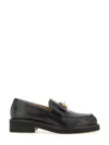 Valentino 40mm Vlogo Leather Loafers In Black