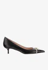Valentino Verzierte Pumps Bepointy 45 Aus Leder In Black