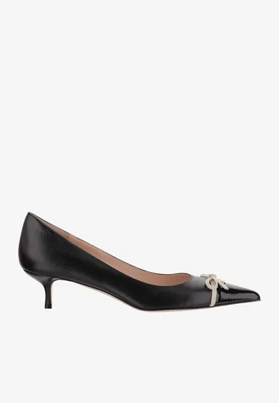 VALENTINO GARAVANI 45 VLOGO SIGNATURE LEATHER PUMPS
