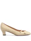 Valentino Bowow 45 Croc-effect Leather Pumps In Neutrals