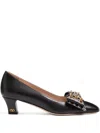 Valentino Garavani Bowow Pump In Kidskin With Studs 45mm Woman Black 40