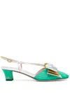 Valentino 45mm Bowow Pumps In Green