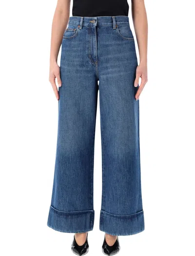 VALENTINO VALENTINO 5 POCKETS BLUE COTTON DENIM JEANS