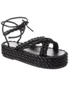 Valentino 50 Leather Platform Sandal In Black