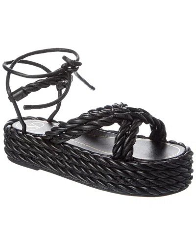 Valentino Garavani Valentino 50 Leather Platform Sandal In Black