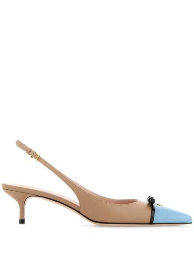 Valentino Garavani Slingback Pumps In Beige O Tan