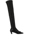Valentino Over-the-knee Stiletto Bow Detail Boots In Black
