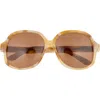 Valentino 50mm Polarized Round Sunglasses In Brown