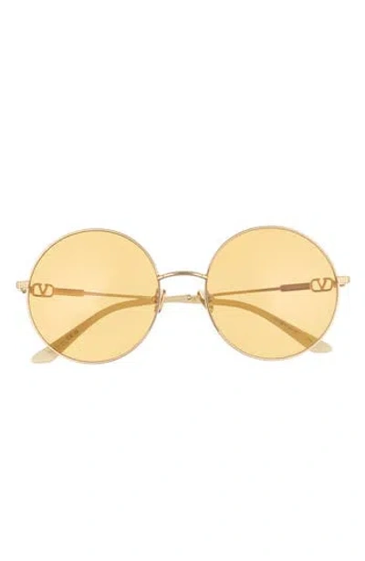 Valentino 50mm Round Sunglasses In Nude