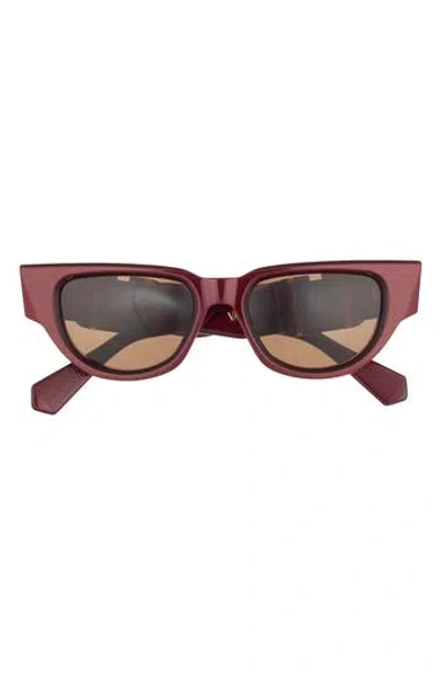 Valentino 51mm Gradient Polarized Cat Eye Sunglasses In Burgundy
