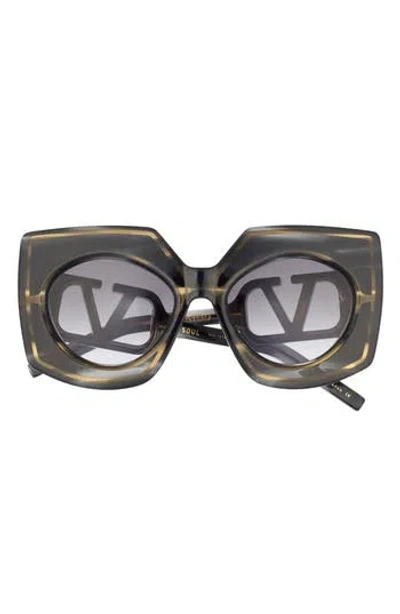 Valentino 53mm Gradient Square Sunglasses In Green