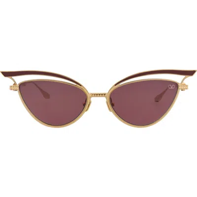 Valentino 55mm Cat Eye Sunglasses In Gold
