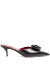 Valentino Spitze Drip Rose Mules 55mm In Black