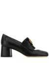 Valentino Garavani Vlogo Signature Fringed Calfskin Pumps 55mm Woman Black 40 In Black