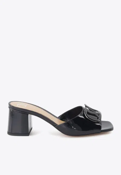 Valentino Garavani Vlogo Signature Slide Sandals In Black